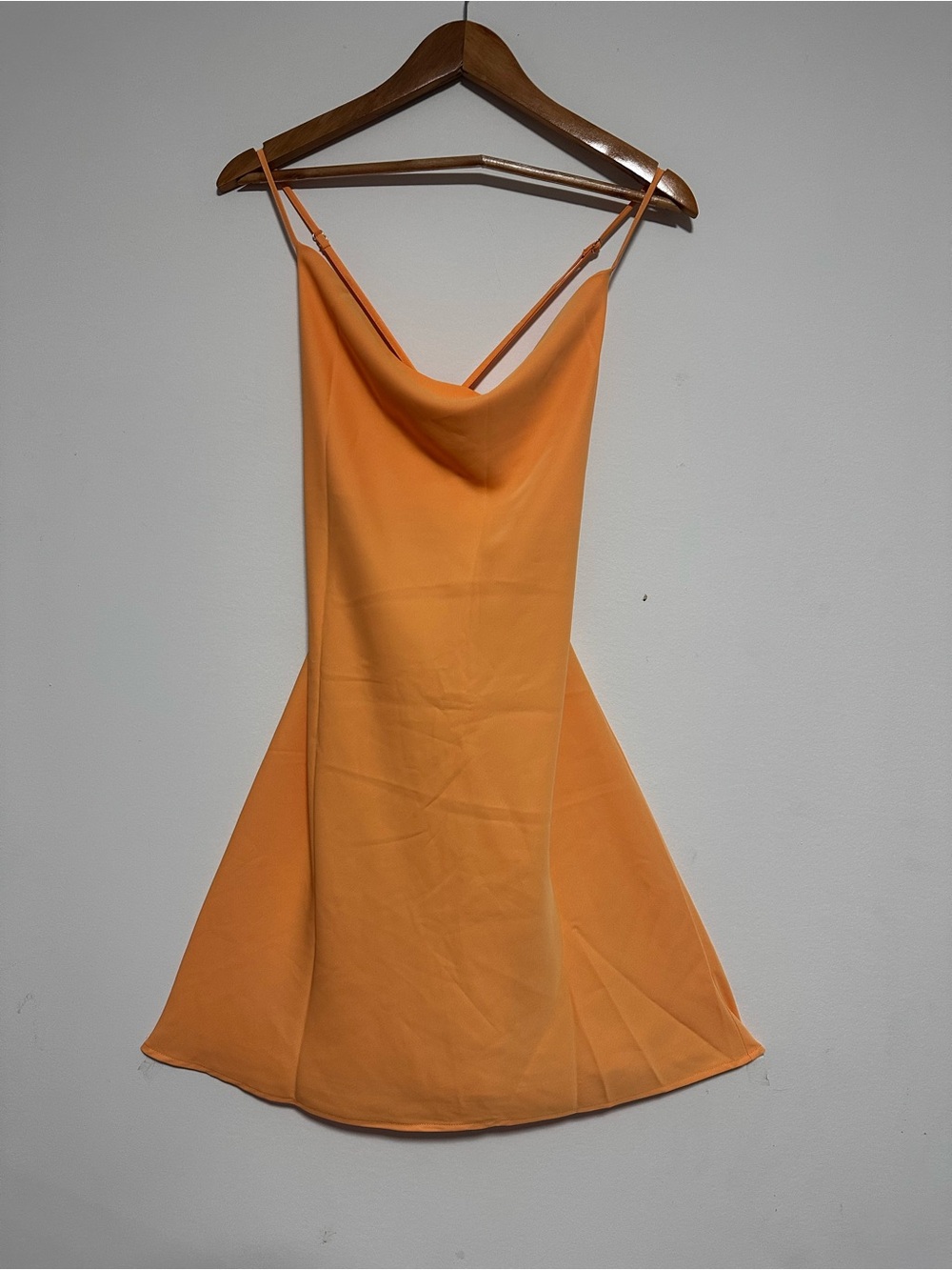 Pretty Lavish Keisha Backless Cowl Orange Mini Dress